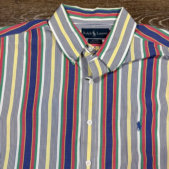 Ralph Lauren Shirt Men's XL Multicolor Striped Button Down Preppy Casual - Picture 3 of 7